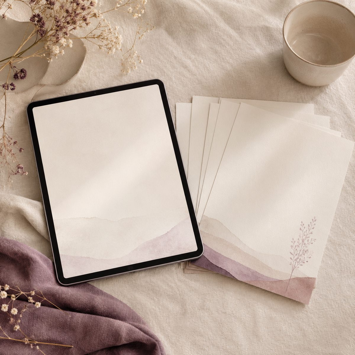 The free five-day devotional shown on a tablet and printed pages